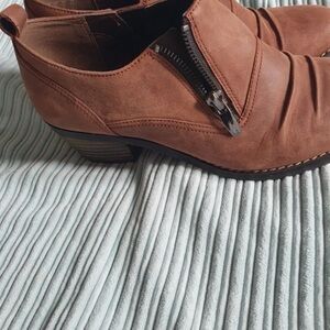 Clarks Brown Ankle Booties with Zipper